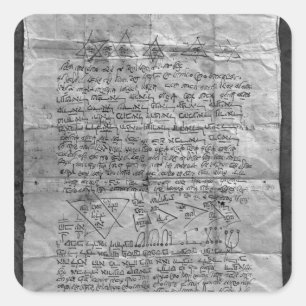 Kabalistiskt amulett fyrkantigt klistermärke