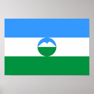 Kabardino-Balkariens flagga Poster