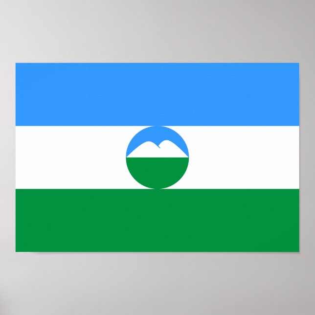 Kabardino-Balkariens flagga Poster (Framsidan)