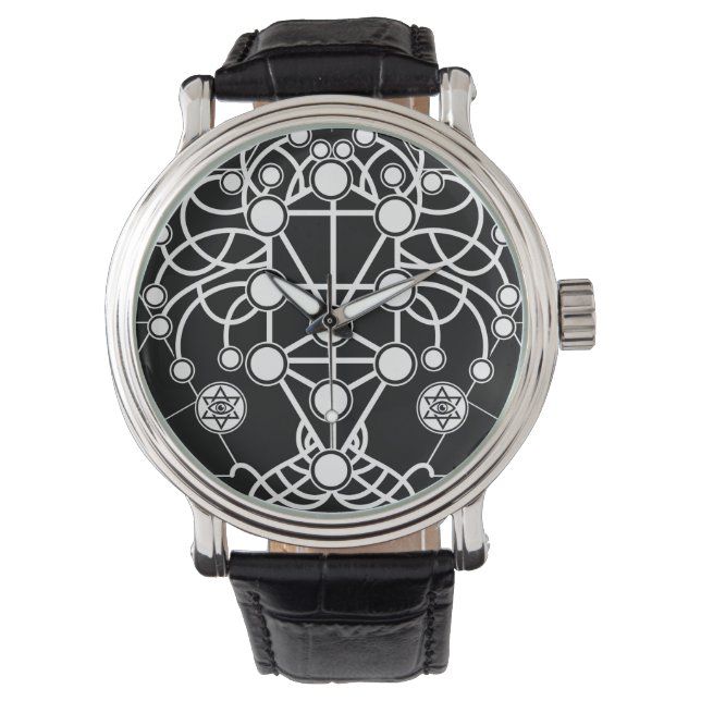 Kabbalah Livets träd Geometry Ornament Armbandsur (Framsida)