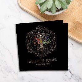 Kabbalah Livets träd Geometry Ornament Fyrkantigt Visitkort