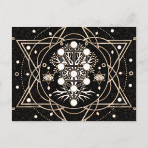 Kabbalah Livets träd Geometry Ornament Vykort