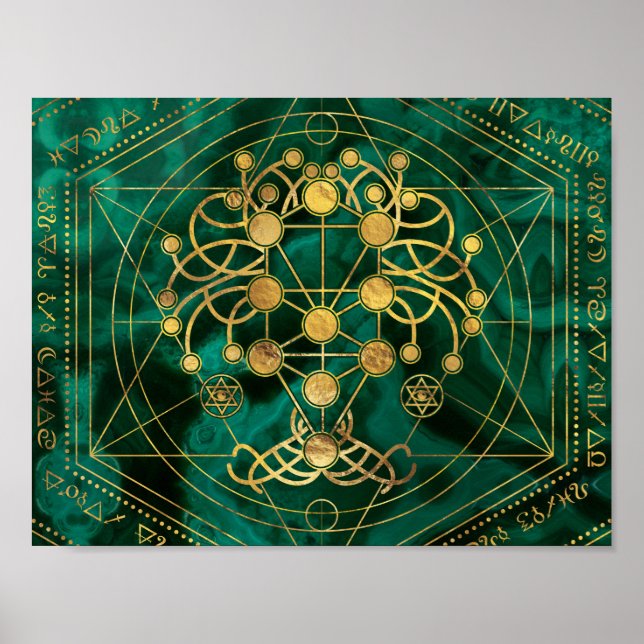 Kabbalah Livets träd-Malachite Poster (Framsidan)