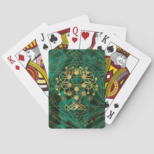 Kabbalah Livets träd-Malakiten Casinokort (Baksidan)