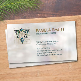 Kabbalah Livets träd Marble och Guld Visitkort
