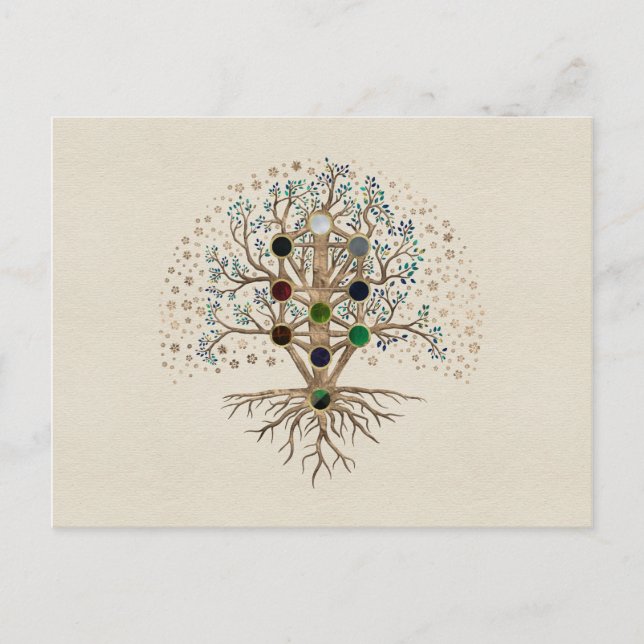 Kabbalah Livets träd på canvas Vykort (Framsida)