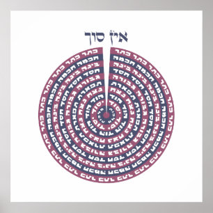 Kabbalistisk Creation - Tzimtzum och Hebrew Sefiro Poster