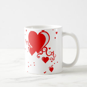 käbblande hjärtan kaffemugg