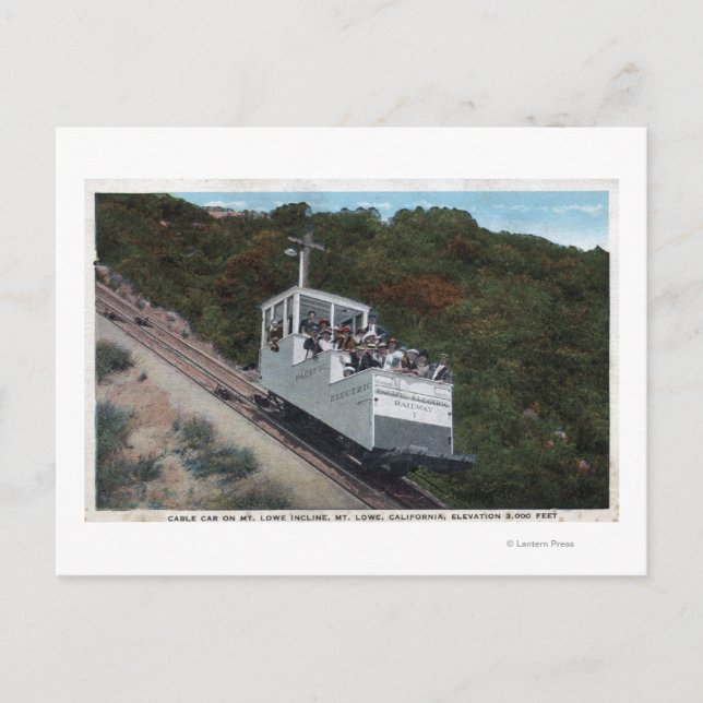 Kabelbil på inklistravy vykort (Framsida)