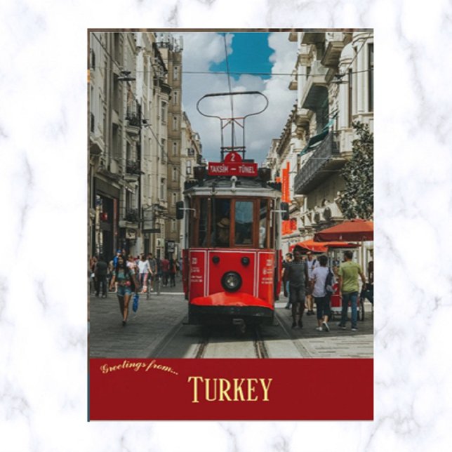 Kabelbil på Taksim Square i Istanbul Turkiet Vykort (Skapare uppladdad)
