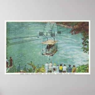Kabelbil som korsar bubbelpoolen poster