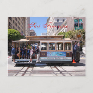 Kabelbil till San Francisco-vykort Vykort