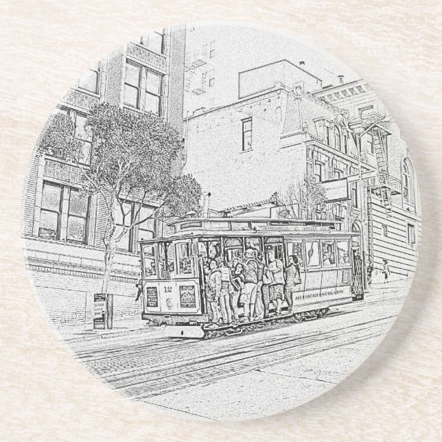 Kabelbil Underlägg Sandsten (Framsidan)