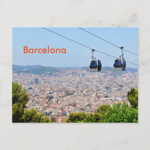 Kabelbilar (funiculars) i Barcelona Vykort