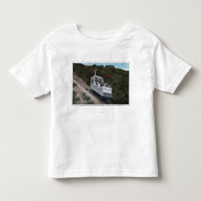 Kabelbilen på sluttning beskådar tee shirt (Framsida)
