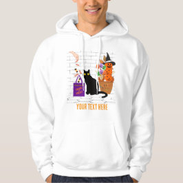 Kabelkatt med en pumpkin i halloween-redigerbar hoodie