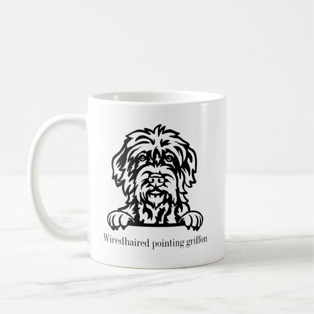 Kabelriktad pekdon, hund personlig namn kaffemugg (Vänster)
