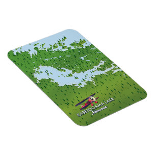 Kabetogama sjö, Minnesota, USA Travel karta. Magnet