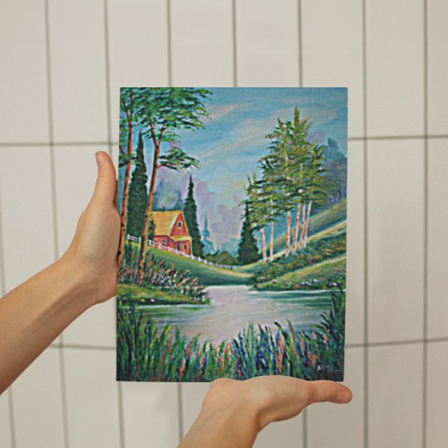 Kabin av Stream Land Living Small Poster (Skapare uppladdad)