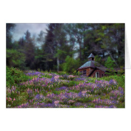 Kabin i Lupine Card Hälsningskort