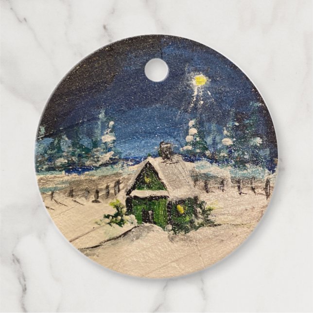 Kabin i Skogen Gåvor Etiketter (Framsida)