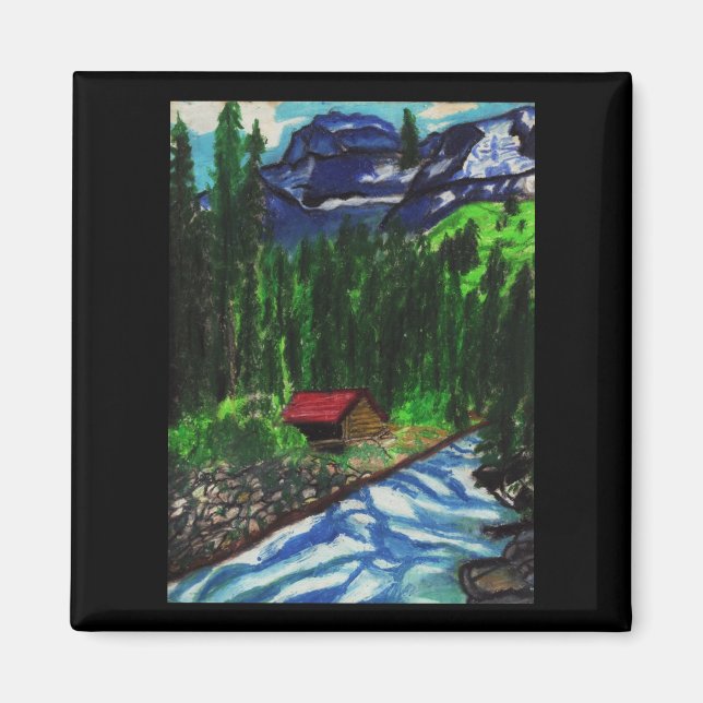 KABIN I SKOGEN MAGNET (Framsidan)