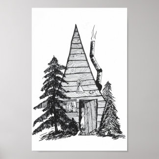 Kabin i Skogen Nursery Poster
