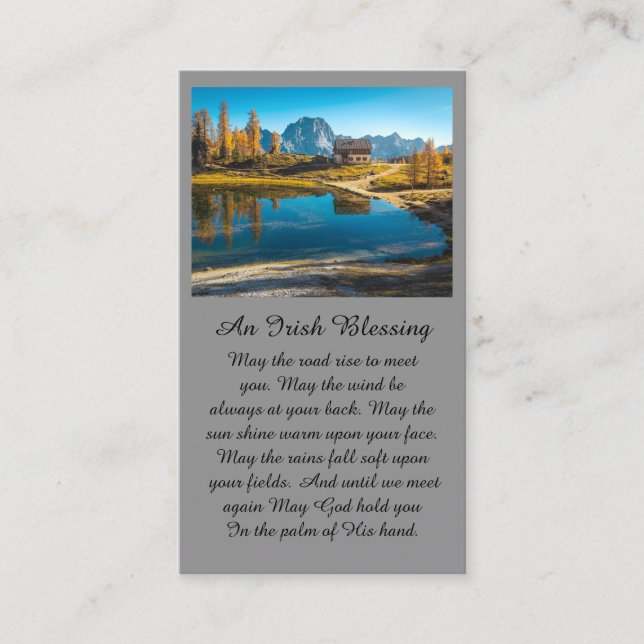 Kabin på Sjö Sympathy Card Visitkort (Framsida)