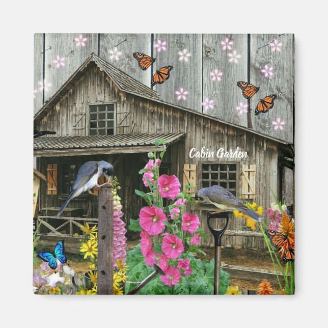 Kabinens Blomsterträdgård Magnet (Framsidan)