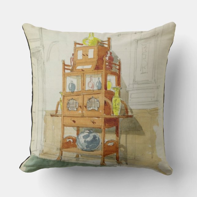 Kabinett utställning, c.1860s-70s (w/c & rita på p kudde (Framsida)