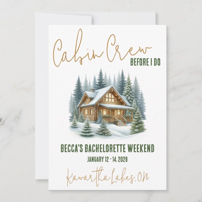 Kabinpersonal innan jag gör det! Helg Bachelorette Inbjudningar (Framsida)