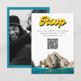 Kabo-bröllopsinbjudan Retro OSA QR-kodhölje Tilläggskort