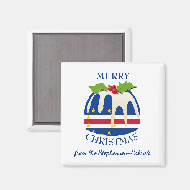 KABO VERDE Kap | Festiv Plumpudding | Jul Magnet (Front/Back)