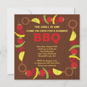 Kabob sommaren Barbecue Party Inbjudningar