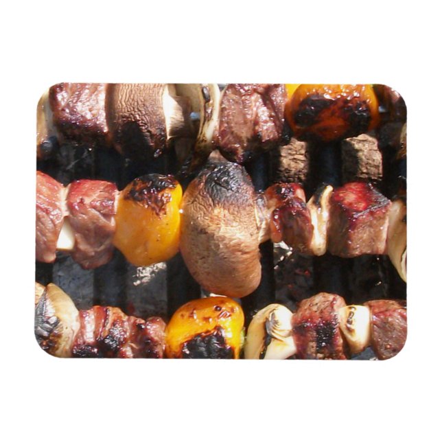 Kabobs på Barbecue Grill Magnet (Horisontell)