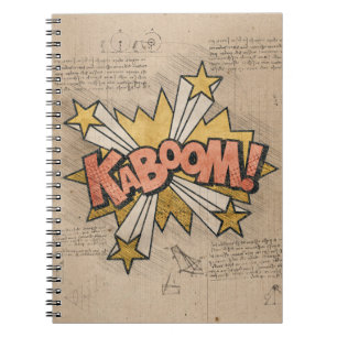 KABOOM! Vintage Tecknad Bok Steampunk Pop Art Anteckningsbok