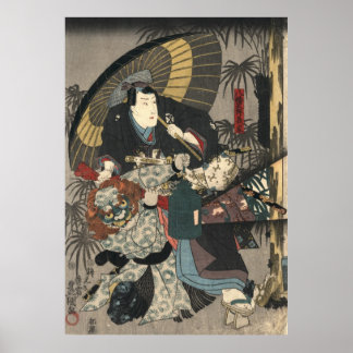Kabuki Actors Triptych 1847 Lämnat Poster