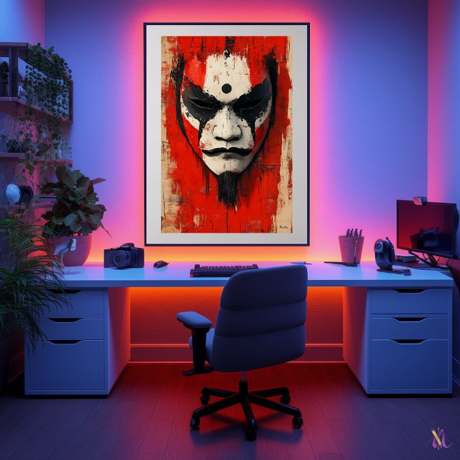 Kabuki-krigarmasken – Vild asiatisk tradition Poster (Skapare uppladdad)
