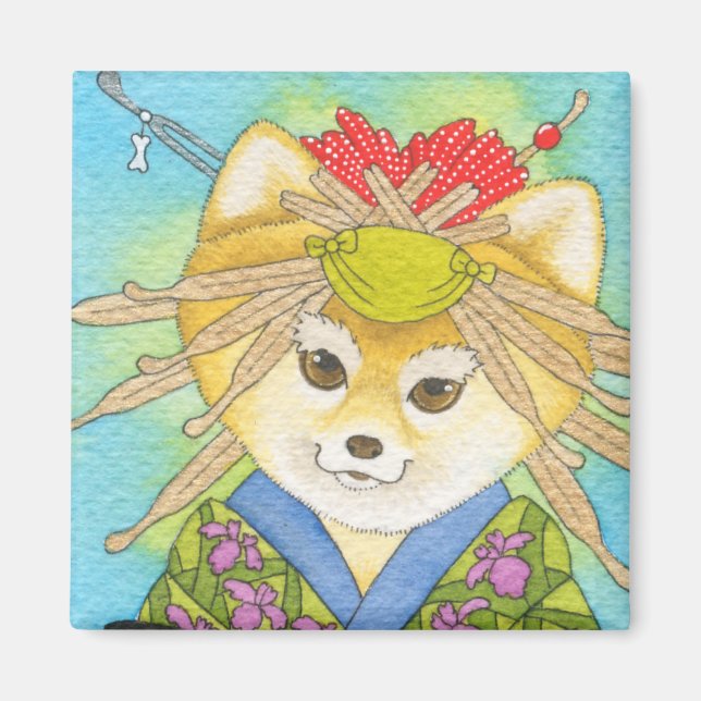 Kabuki Shiba Inu magnet (Framsidan)