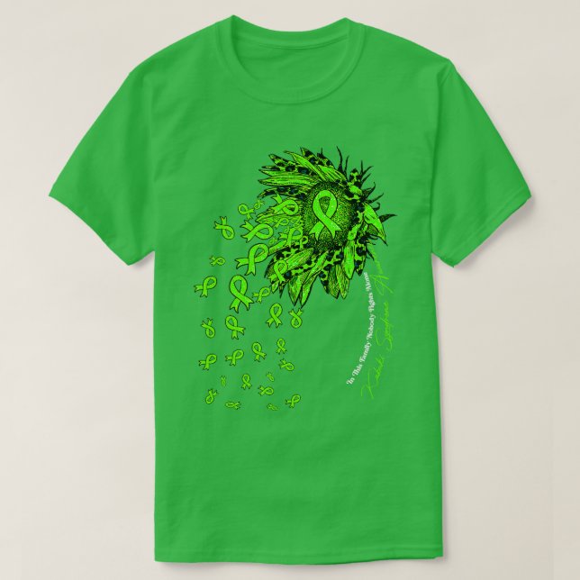 Kabuki Syndrome Awareness Solros Ingen kämpar mot T Shirt (Design framsida)