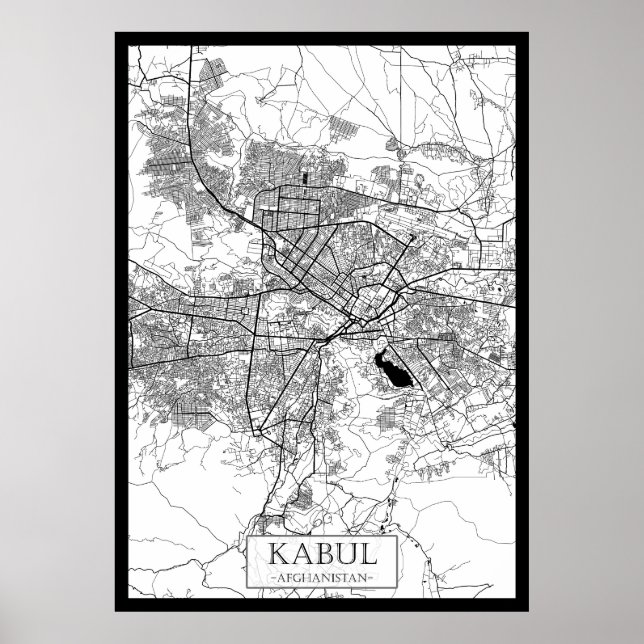 Kabul Afghanistan karta Poster (Framsidan)