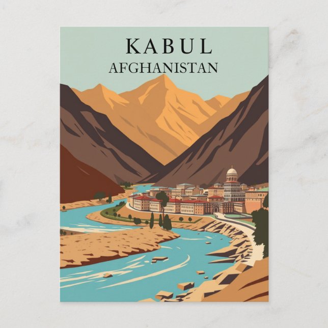 Kabul, Afghanistan Mountain Vintage Art Vykort (Framsida)