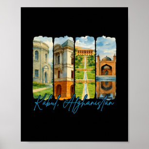 Kabul Afghanistan Resande Älskare Tripp Penseldrag Poster