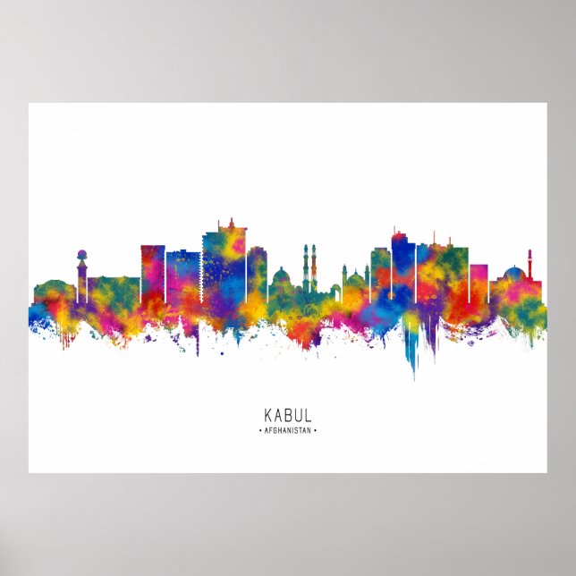 Kabul Afghanistan Skyline Poster (Framsidan)