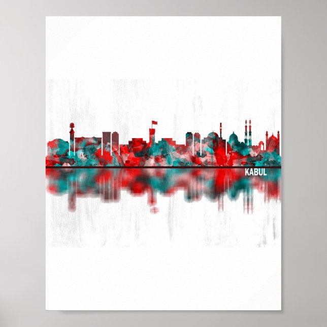 Kabul Afghanistan Skyline Poster (Framsidan)