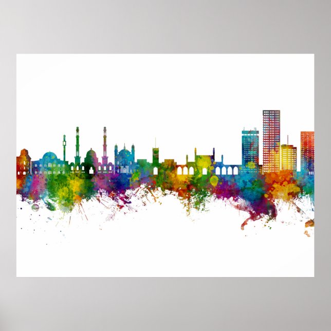 Kabul Afghanistan Skyline Poster (Framsidan)
