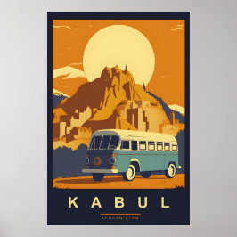 Kabul, Afghanistan Vintage resor Poster
