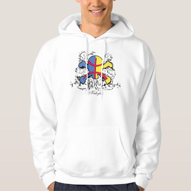 Kabylia flaggaskalle & Crossbones - skjorta Hoodie (Framsida)