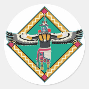 Kachina Dancer Runt Klistermärke