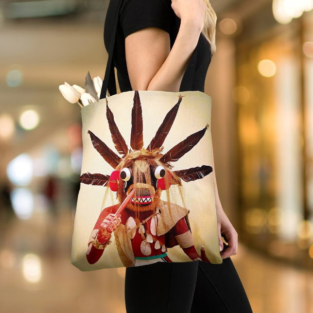 Kachina-docka Native American Trä Enkel Djärv Roli Tygkasse (Skapare uppladdad)